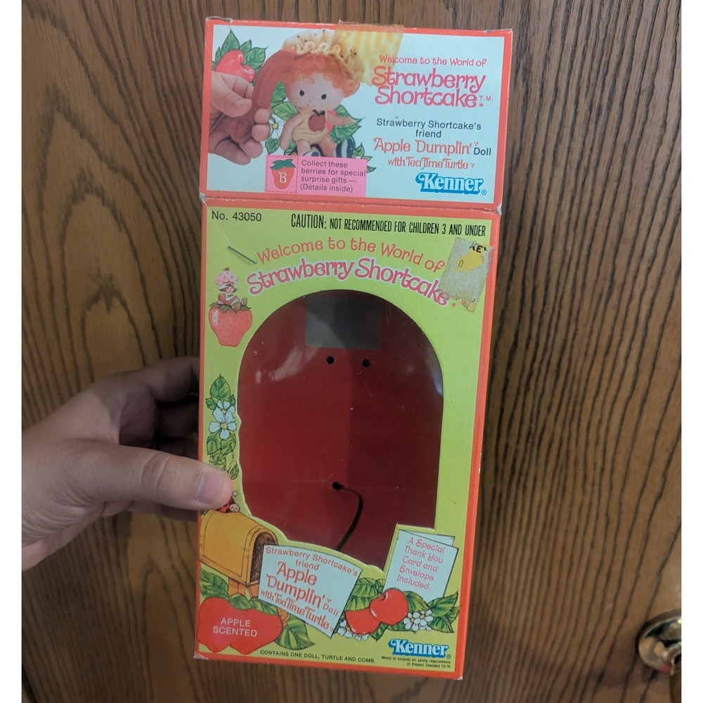 Vintage 1980 Strawberry Shortcake Apple Dumplin Doll w/ Box & Comb Kenner - Picture 10 of 16